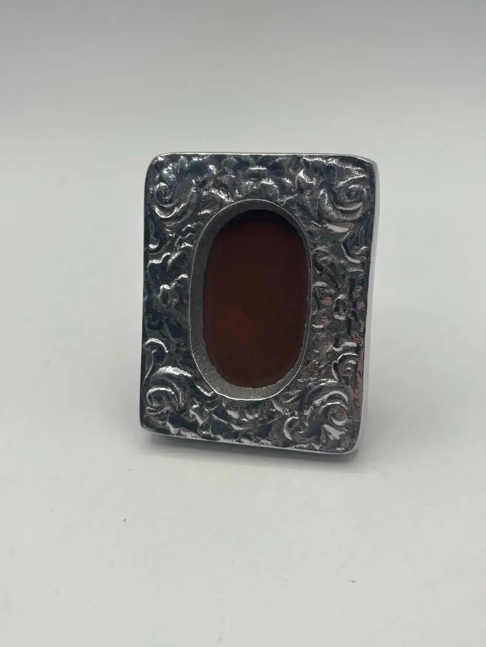Vintage Lillian Vernon Silver Plated Metal Mini Small Photo Frame Ornate Scroll